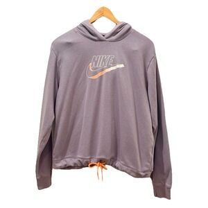 Nike Women M Lilac Purple Soft Cotton Fleece Hoodie Sweatshirt Sporty Athleisure